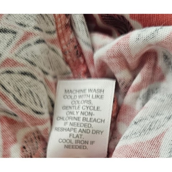 J. JILL Petite All-Over Leaf Print Tunic Top Red Cotton/Modal Blend 3/4 Sleeve L - Picture 5 of 5